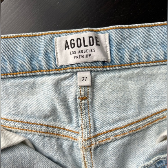 Agolde Quinn High-Rise Denim Mini Skirt | Size 27 | Color: Vega - Picture 4 of 7
